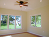 Interior complete.  Recessed lights.  Ceiling Fan.  Carpet with wood border.