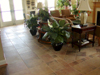 After tile. Notice custom tile inlay and new chair rail.